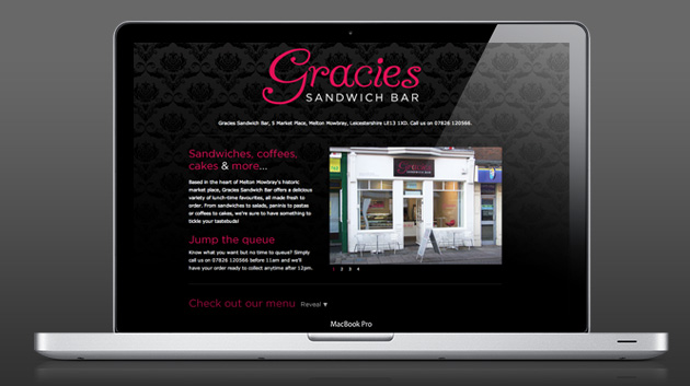 Gracies Sandwich Bar Website